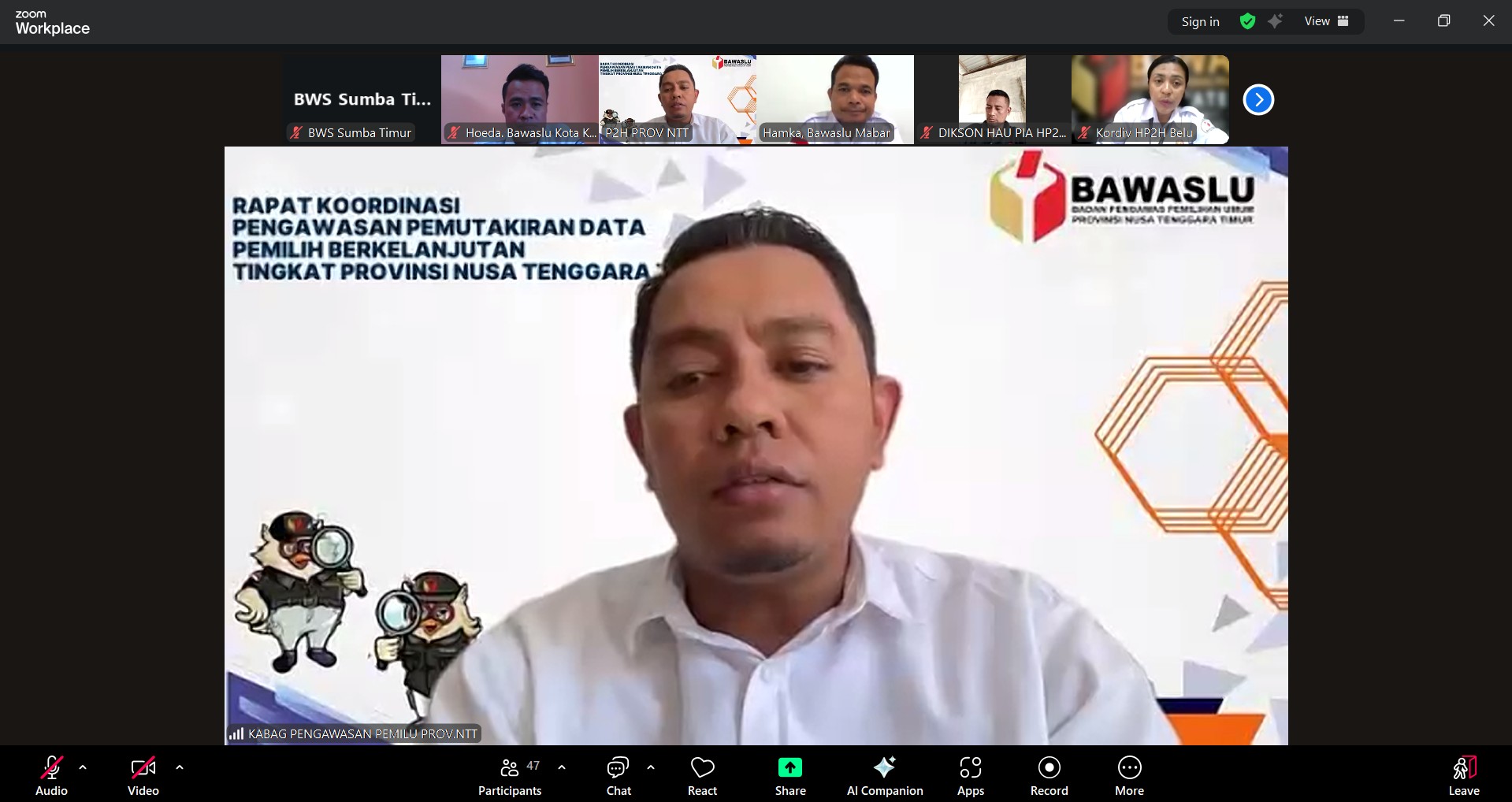 Bawaslu Provinsi NTT Gelar Rapat Zoom Pemutakhiran Data Pemilih Berkelanjutan Semester II Tahun 2025