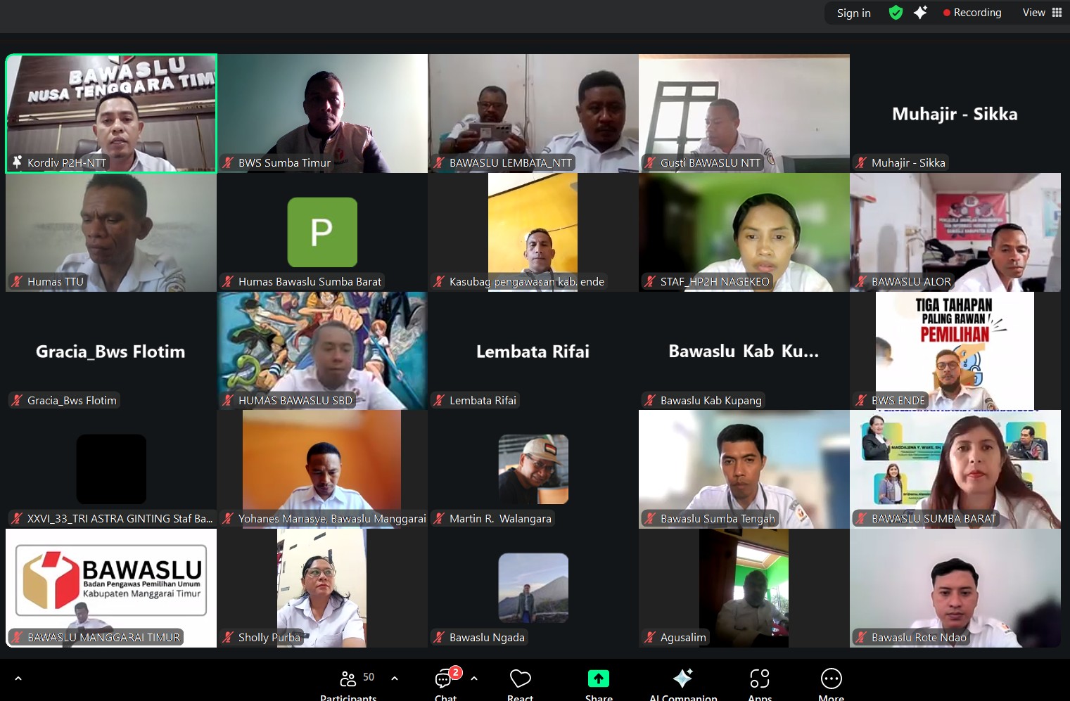 Bawaslu Sumba Timur Hadiri Rapat Assesment Kehumasan