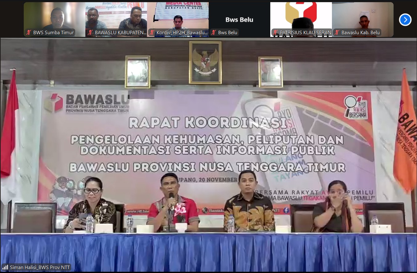 Bawaslu Sumba Timur Ikuti Rakor Pengelolaan Kehumasan dan Informasi Publik