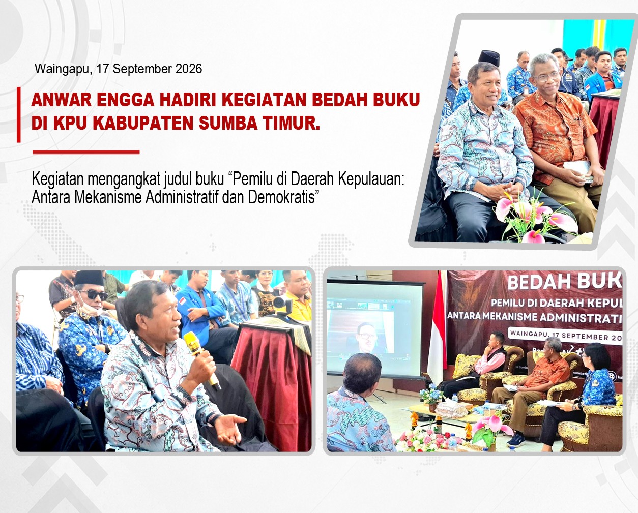 Anwar Engga Hadiri Bedah Buku