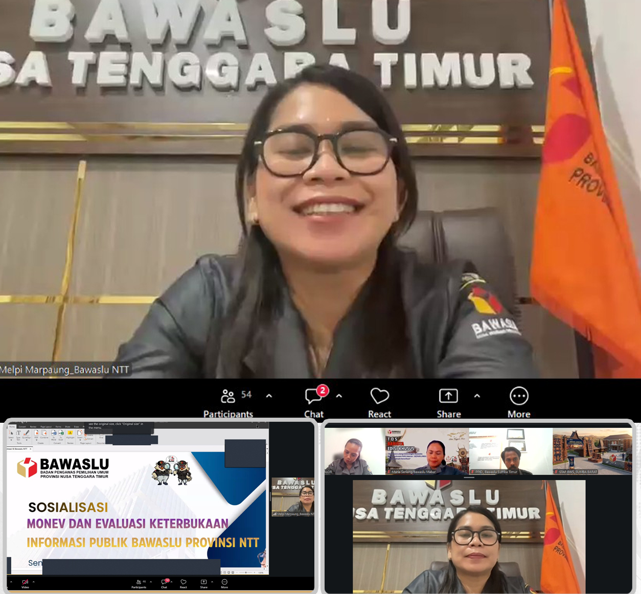 Ketua dan Staf Pengelola PPID Bawaslu Sumba Timur Ikuti Rakor Monev Keterbukaan Informasi Publik Tahun 2026