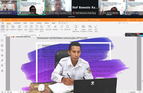 Rakor Penanganan Pelanggaran Bawaslu se-Provinsi NTT 