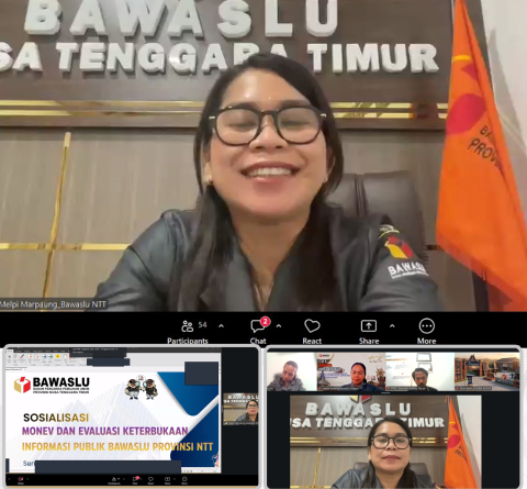 Ketua dan Staf Pengelola PPID Bawaslu Sumba Timur Ikuti Rakor Monev Keterbukaan Informasi Publik Tahun 2026