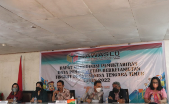 Kegiatan  Rapat Pemutakhiran Data Pemilih tetap Berkelanjutan tingkat  Provinsi NTT tahun 2022